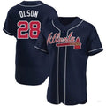 A.Braves #28 Matt Olson Navy Elite Player Jersey Stitches Baseball Jerseys