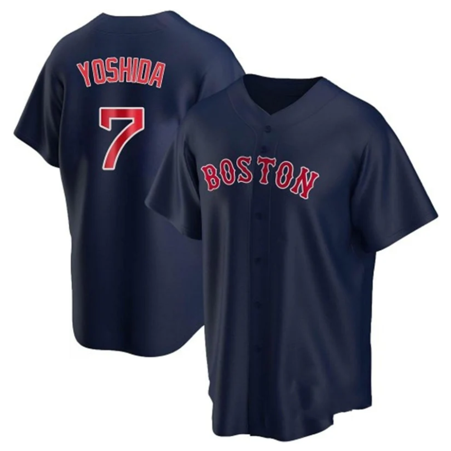 B.Red Sox #7 Masataka Yoshida Player Home Replica Navy Baseball Jerseys