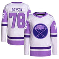 B.Sabres #78 Jacob Bryson Player Fanatics White Game Hockey Jerseys