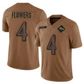 B.Ravens #4 Zay Flowers Player Brown Salute To Service Limited Football Jerseys
