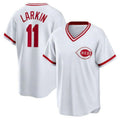 C.Reds #11 Barry Larkin Player White Home Cooperstown Collection Baseball Jerseys