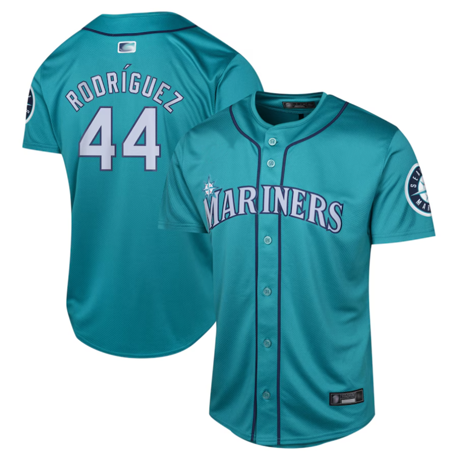S.Mariners #44 Julio Rodr隆搂aguez Player Aqua Limited Baseball Jerseys
