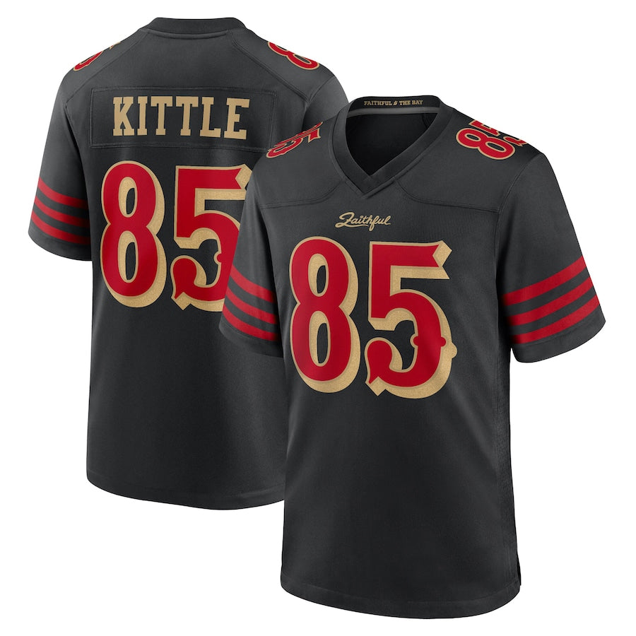 SF.49ers #85 George Kittle Player Rivalries Collection Black Game Football Jerseys