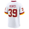 W.Commanders #39 Jeremy Reaves Player White Game Football Jerseys