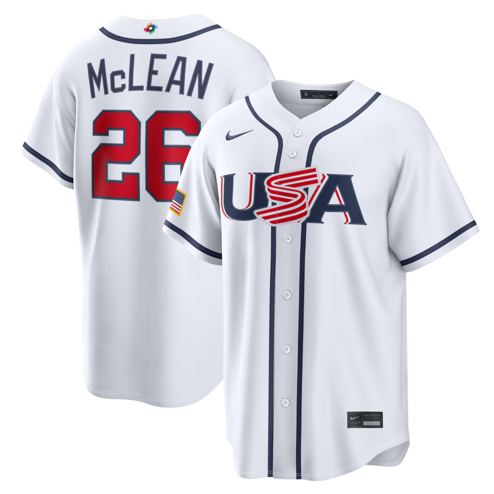 Nolan McLean USA Baseball 2026 World Baseball Classic Home Stadium Jersey - White